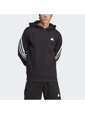 Sudadera con capucha a rayas Adidas Sportswear negro