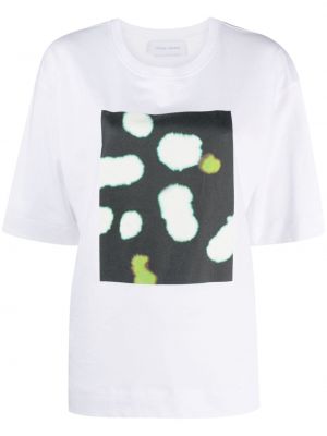 Majica s potiskom z abstraktnimi vzorci Christian Wijnants bela