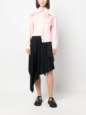 Asimetriska džinsa jaka Feng Chen Wang rozā