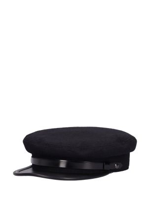 Вълнена шапка с козирки Yohji Yamamoto черно
