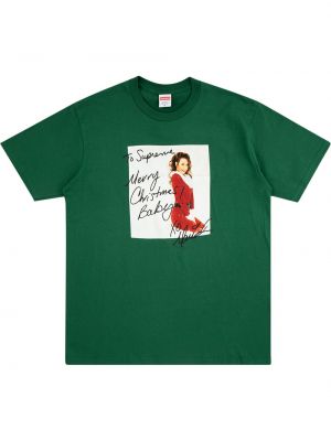 T-krekls ar apdruku Supreme zaļš