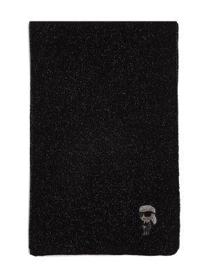 Vlnený šál Karl Lagerfeld čierna