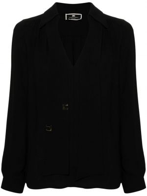 Блуза от креп Elisabetta Franchi черно