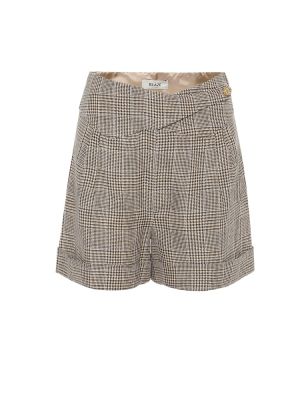 Shorts en laine en lin Blazé Milano marron