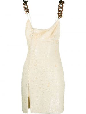 Sukienka mini z cekinami Gcds brązowa