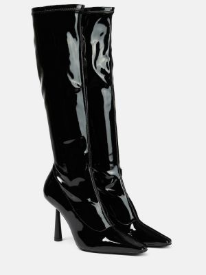 Stivali di gomma di pelle di ecopelle Gia Borghini nero