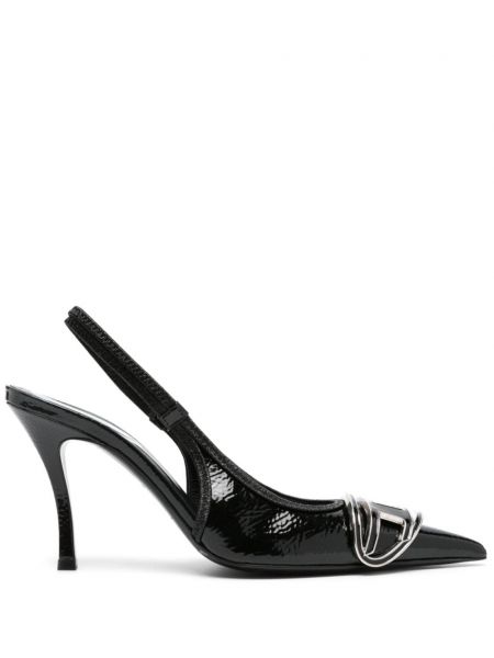 Slingback pumper med stropper Diesel sort