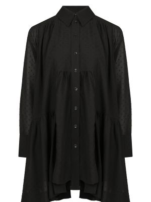 Платье-рубашка Ganni черное