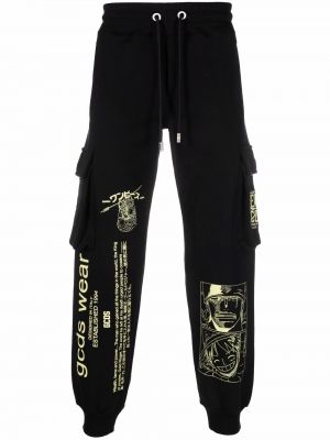 Pantalon de joggings en coton à imprimé Gcds noir