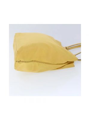 Bolso shopper de nailon Prada Vintage amarillo