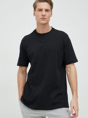 Tricou din bumbac cu croială lejeră Adidas negru