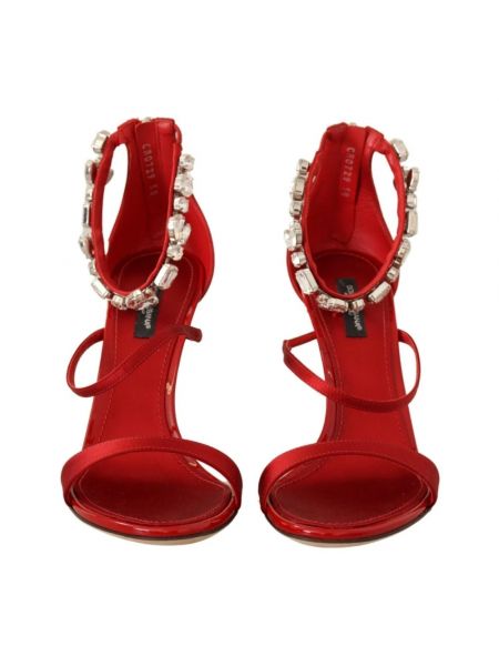 Sandały skórzane z kryształkami Dolce And Gabbana