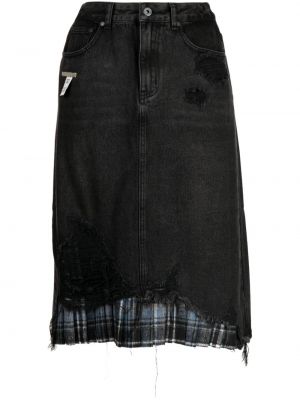 Kostkované džínová sukně Musium Div. černé