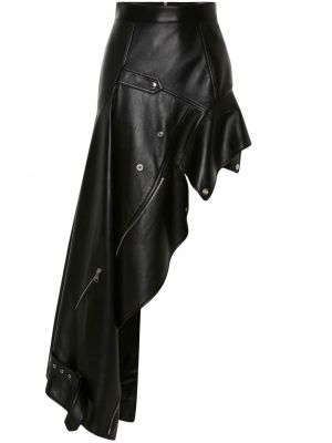 Asymetrická kožená sukňa Alexander Mcqueen