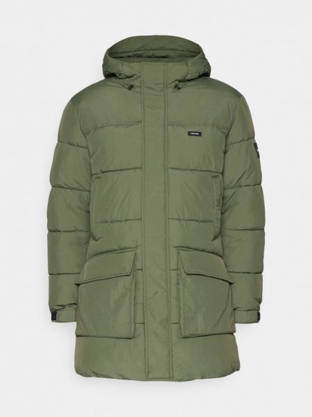 Zielony płaszcz zimowy Calvin Klein