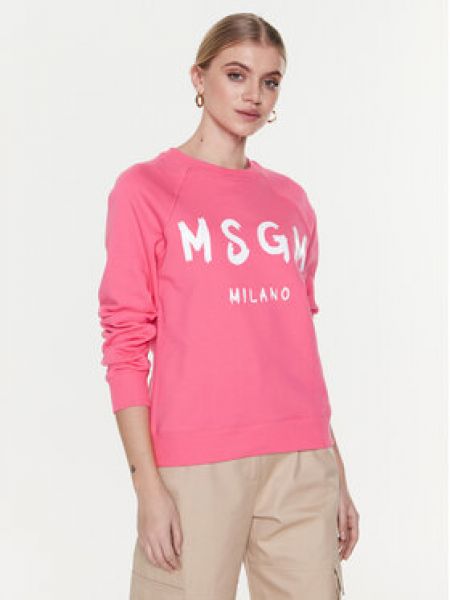 Bavlněné mikina Msgm - růžová