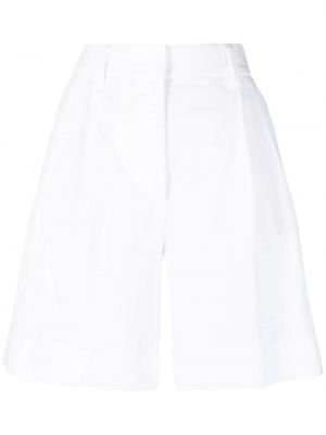 Плисирани памучни шорти Incotex бяло