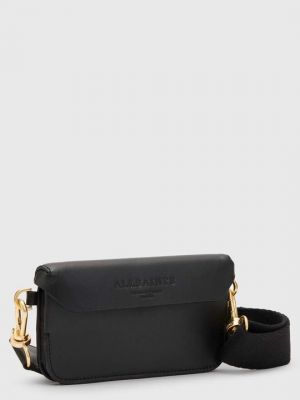 Кожаная мини сумочка Allsaints черная