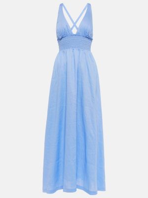 Льняное платье макси Heidi Klein, синее