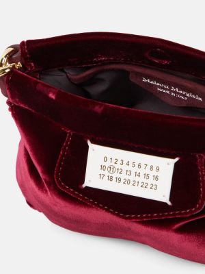 Zamatová listová kabelka Maison Margiela červená
