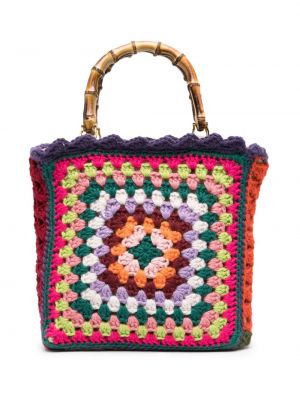 Vlnená nákupná taška La Milanesa fialová