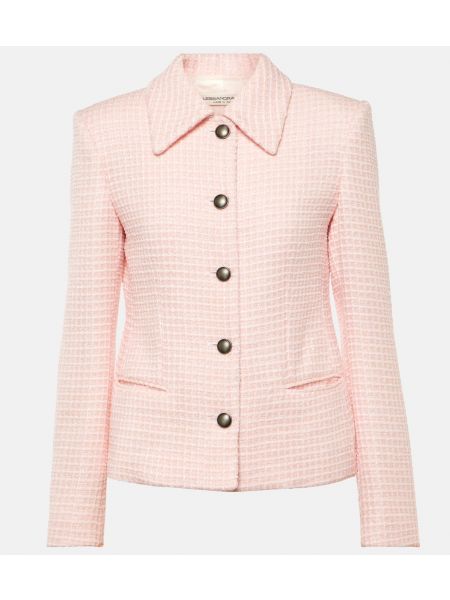 Твидовый пиджак с пайетками Alessandra Rich розовый