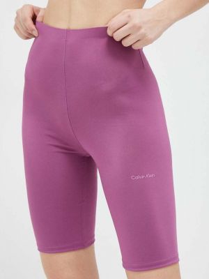 Панталон с висока талия Calvin Klein Performance виолетово