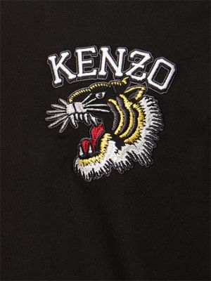 Camiseta de algodón de tela jersey Kenzo Paris negro