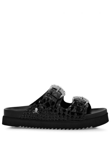 Læder sandaler Philipp Plein sort