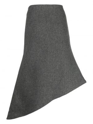 Asymetrické vlněné koktejlové šaty We11done šedé