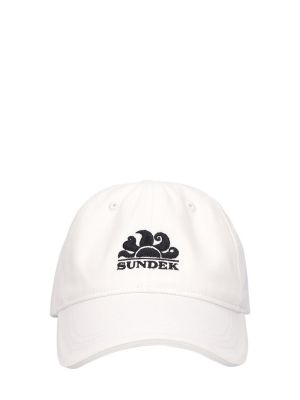 Памучна шапка с козирки бродирана Sundek черно