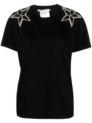 Marškinėliai su kristalais Stella Mccartney juoda