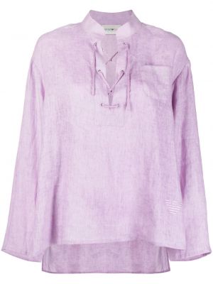 Blus med snörning Emporio Armani lila