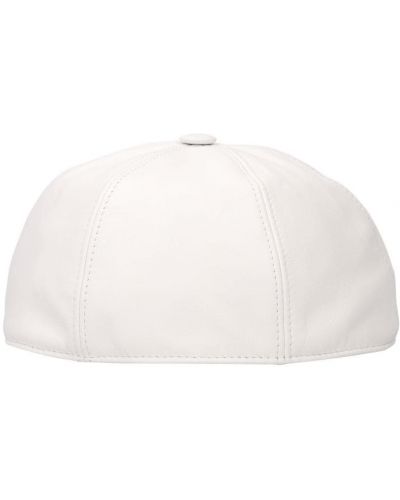 Кожена шапка The Attico бяло