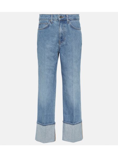 Прямые джинсы с высокой талией Veronica Beard синие