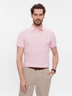 Slim fit polokošile Polo Ralph Lauren růžové