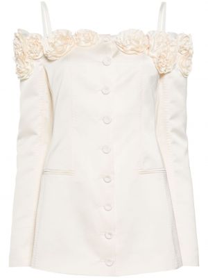 Φλοράλ κοκτέιλ φόρεμα Anna October λευκό