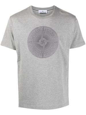 T-shirt con stampa Stone Island grigio