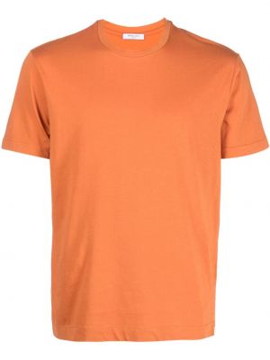 Bombažna majica z okroglim izrezom Boglioli oranžna