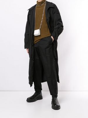 Abrigo con volantes manga larga Yohji Yamamoto negro