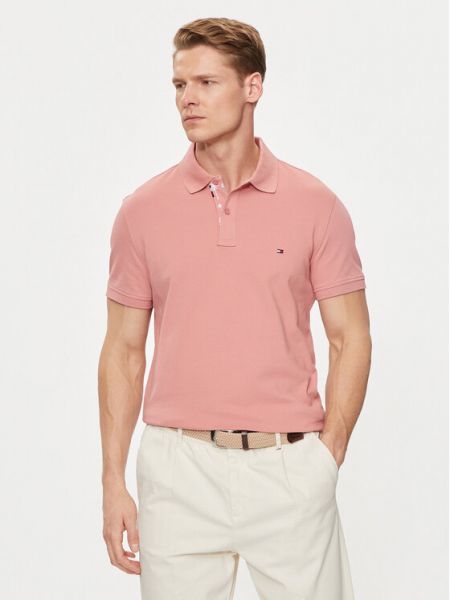 Polo marškinėliai Tommy Hilfiger rožinė