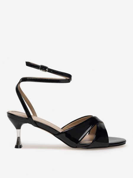 Lakované kožené sandály Sergio Bardi černé