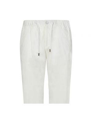 Pantalones de algodón Herno blanco