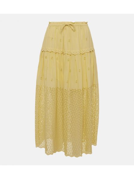 Puuvilla maxi hame Ulla Johnson keltainen