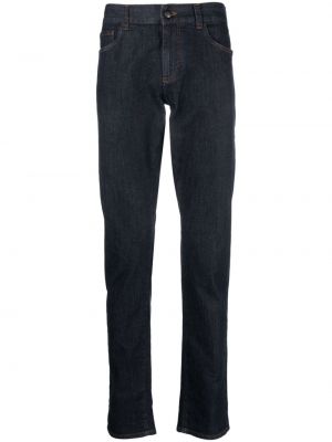 Skinny fit-jeans Canali blå