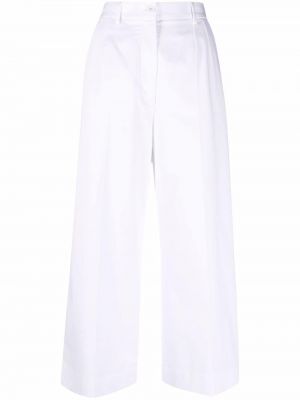 Παντελόνι με κουμπιά σε φαρδιά γραμμή Dolce & Gabbana λευκό