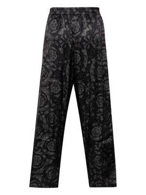 Aksamitne spodnie z nadrukiem Versace