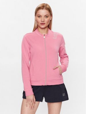 Sportinis džemperis slim fit Ea7 Emporio Armani rožinė