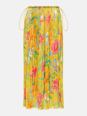 Midi suknja s cvjetnim printom Balenciaga žuta