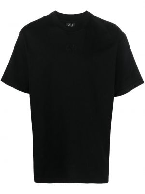 Тениска с принт с кръгло деколте 44 Label Group черно